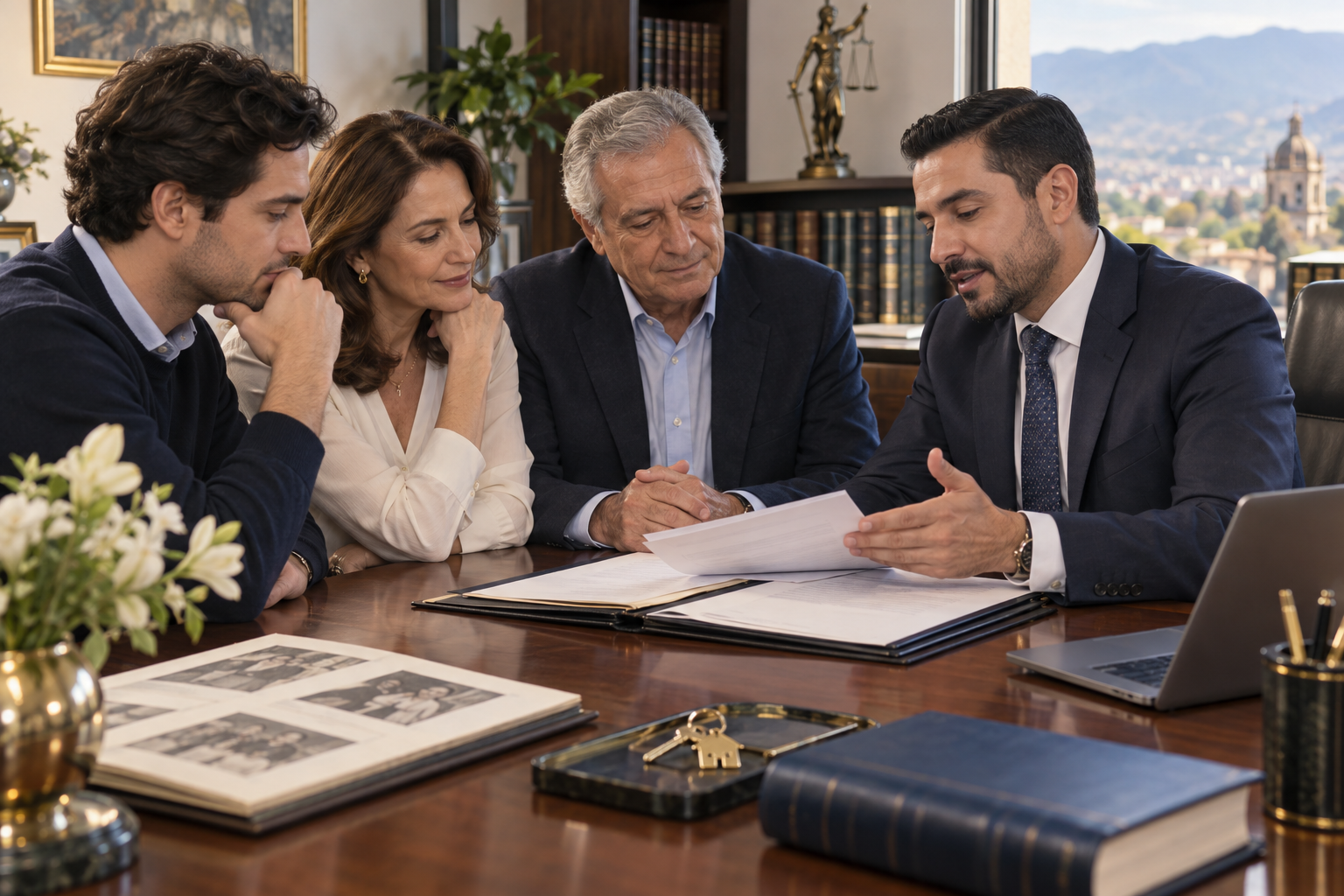 Familia adulta recibe asesoría jurídica en sucesiones
